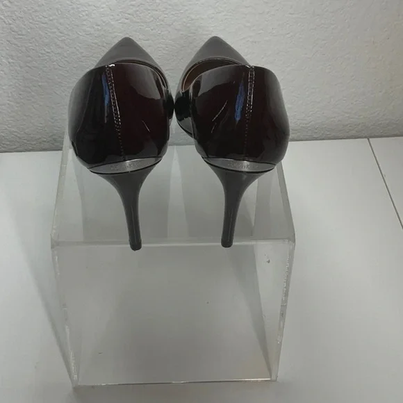 Calvin Klein Gayle Patent Leather Stiletto Heels Oxblood Red Size 9 - Picture 4 of 6